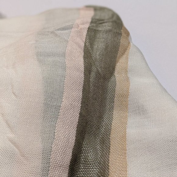 COLLECTION XIIX NEUTRAL POPPING STRIPES Wrap Scarf - Picture 2 of 10